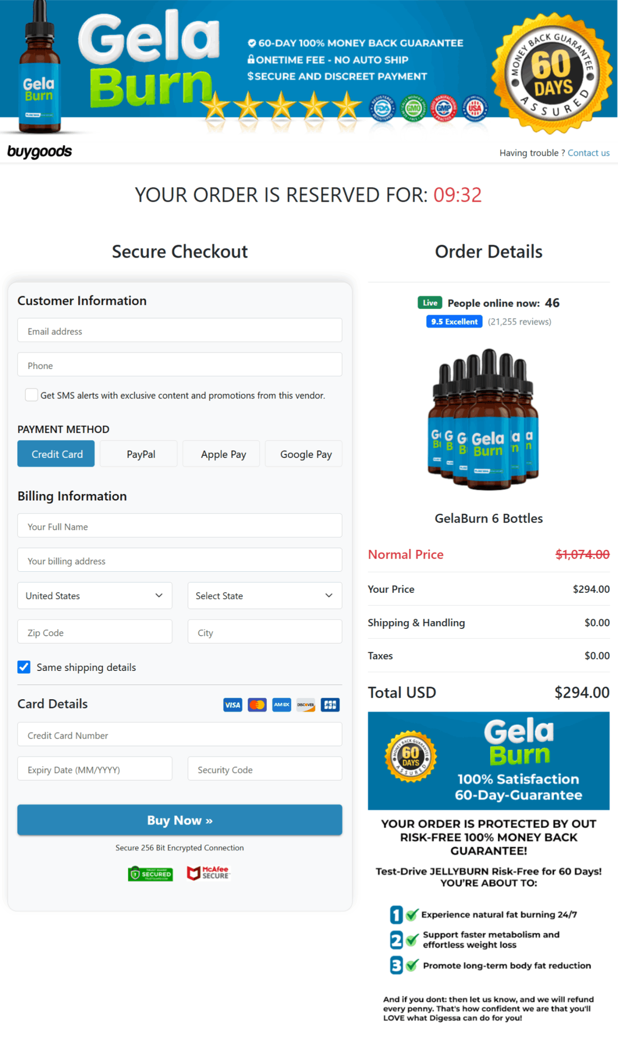 gelaburn secure checkout